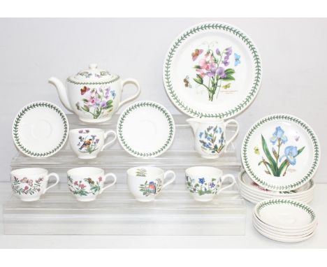 Qty of Portmeirion tableware in the Botanic Garden pattern, to incl cups and saucers, plates, and milk jug