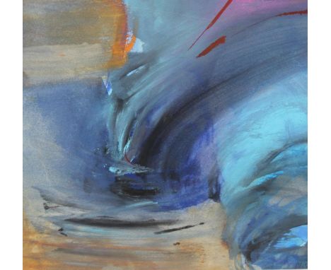 Contemporary abstract watercolour titled in pencil verso 'The Power of the Elements', signed bottom right 'Alison', in glazed