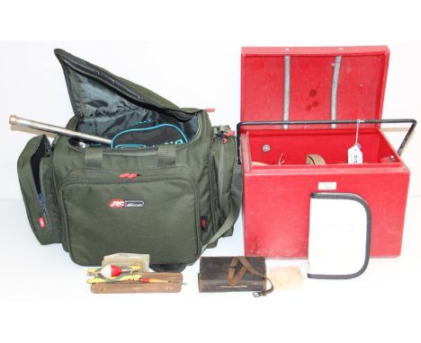 Large qty of assorted fishing related items to inc Drennan reels, fly fishing wallets, Hardy fishing gaff etc