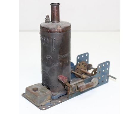 A vintage Meccano vertical steam boiler, early 20th century, 18cm tall