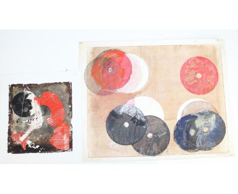 Hubert Andrew Freeth RA (British, 1912-1986): 2 original abstract artworks, largest signed in pencil, unframed, 55cm x 44cm