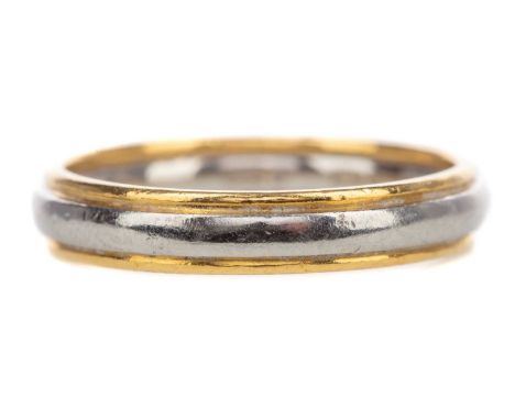 PLATINUM AND GOLD WEDDING BAND,size K 1/2, 2g