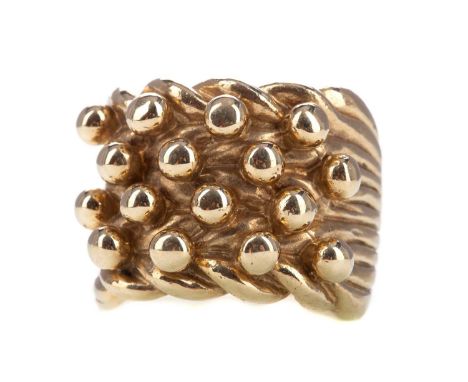 NINE CARAT GOLD GYPSY RING,size X 1/2, 62g