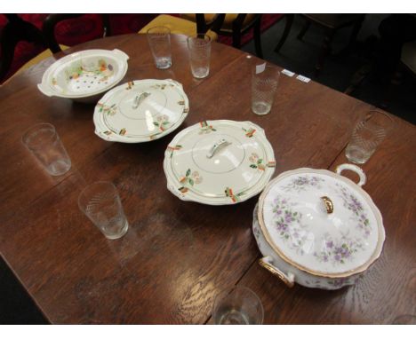 Four ceramic tureens including Grindley and Paragon. One missing lid 