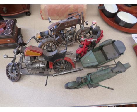 Five vintage style motorbike figures 