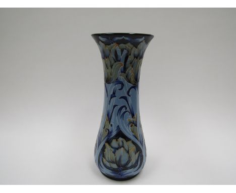 A Moorcroft Talents of Windsor Orange Monarch pattern vase by Paul Hilditch, 17/50, 31cm tall (repaired chip to rim) 