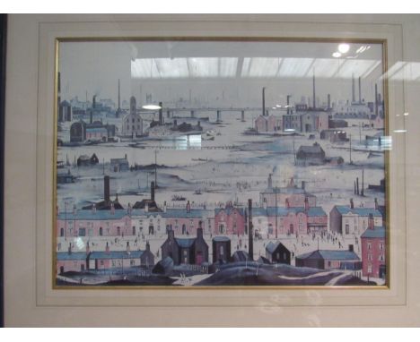 A Lowry print, framed and glazed, 45cm x 60cm 