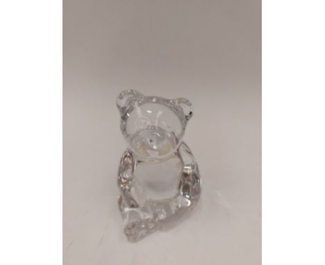 A West German Princess house lead crystal teddy bear figurine, original sticker 9cm high 