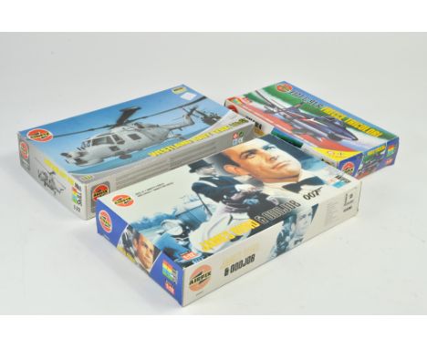 Trio of 1/72 and 1/12 Airfix Model Kits comprising Fiat G.91R Westland Navy Lynx MK8 plus James Bond 007 Odd Job . All appear