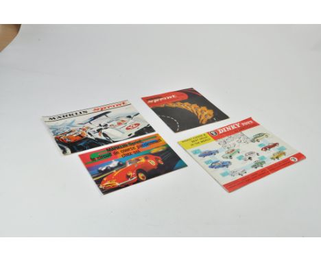 A trio of Marklin Slot Car Catalogues plus Dinky Leaflet.