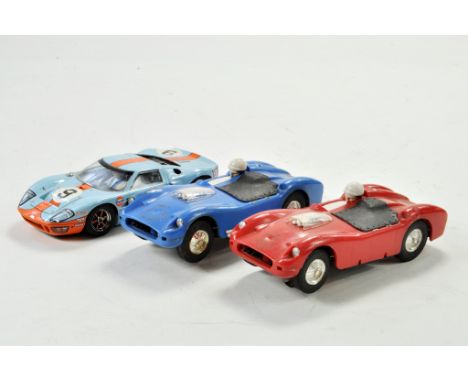 Trio of Slot Cars including Scalextric Ford plus duo of Heavy Weight French issues. Appear very good to excellent.
