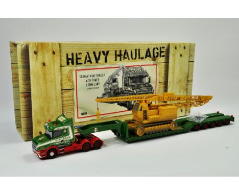 Corgi Diecast Model Truck Issue comprising no. cc12804 Scania T King Trailer with Tower Crane Load in the livery of Thomas He