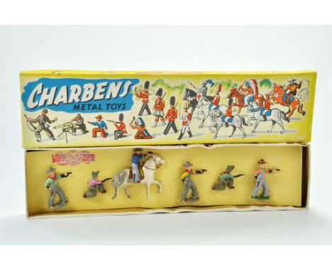 Charbens Metal Toys comprising Set of Six Cowboy Figures. Appear excellent with box. 