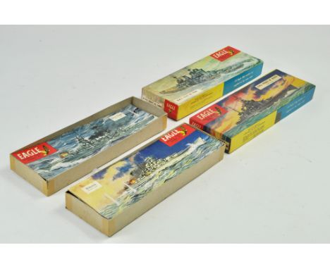 Eagle Model Kits comprising 1/1200 Prinz Eugen, Bismarck, HMS Duke of York plus HMS Prince of Wales. All appear to be complet