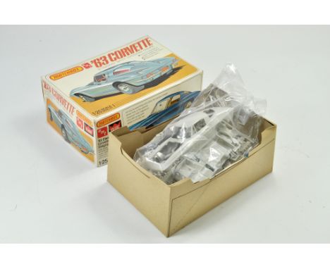 Matchbox AMT Plastic Model Kit comprising 1/25 63 Corvette Stingray split-window coupe. Looks to be complete and unstarted.