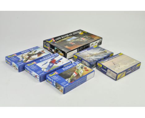 Group of Revell and Heller Model Kits various scales, comprising Spad XIII C-1, Fokker DVII, Fokker EIII, Land Rover 109, Col