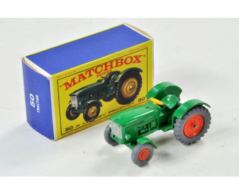 Matchbox Regular Wheels no. 50B John Deere Tractor. ( Red hubs may have been replaced) Generally excellent in very good to ex