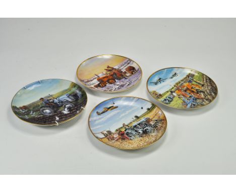 Collection of Danbury Mint Vintage Tractor Themed Plates (4). Good to Excellent.