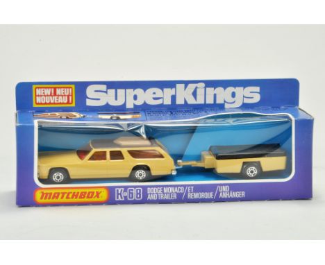 Matchbox SuperKings K-68 Dodge Monaco and Trailer.  Excellent in Box.