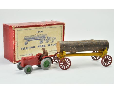 Charbens Vintage Model Tractor Tree Wagon comprising Tractor, Log, Log Carrier and Driver Figure. Some restoration to tractor