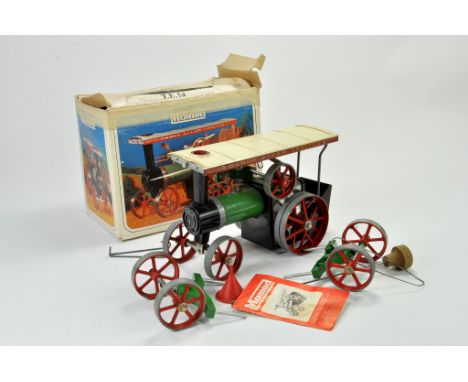 Mamod Steam Issue comprising No. R6610 TE1A Steam Tractor Engine (appears complete) plus Log trailer (missing parts). 