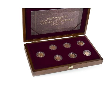 QUEEN ELIZABETH II ROYAL PORTRAIT COLLECTION, comprising four sovereigns and three half sovereigns, each in capsule, in box, 