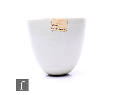 Joanna Constantinidis (1927-2000), a porcelain&nbsp; beaker/vase, of compressed ovoid form, impressed C mark, bearing Peter D