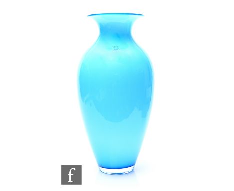 A contemporary Italian Murano glass vase by C. Nason, of shouldered ovoid form with flared collar neck, cased in clear crysta