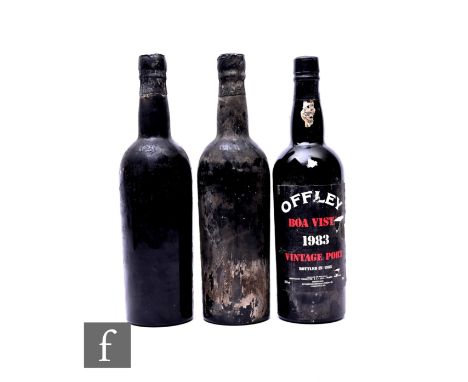 Three bottles of vintage port, to include Offley Boa Vista 1983 (bottled 1985), and two bottles of Taylor's 1960. (3)