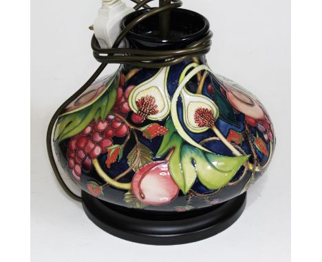 A Moorcroft pottery lamp base, height 23cm.  