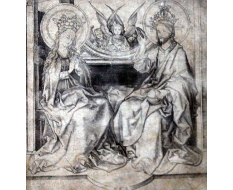 Martin Schongauer (1440-1491), Christ Blessing the Virgin, old master engraving, 15cm x 16cm.&nbsp;Condition - fold lines, cr