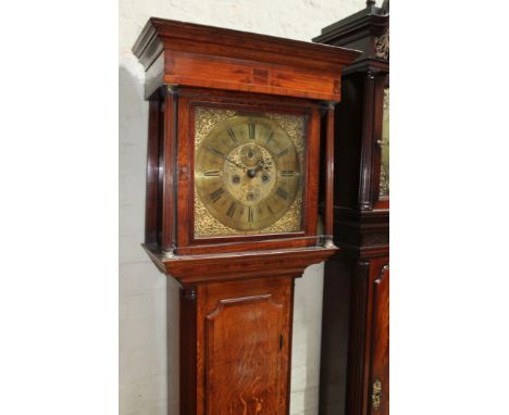 A George III oak longcase clock, 12 1/2" brass dial with seconds subsidiary, date aperture signed Jno (John) Hough Knutsford,