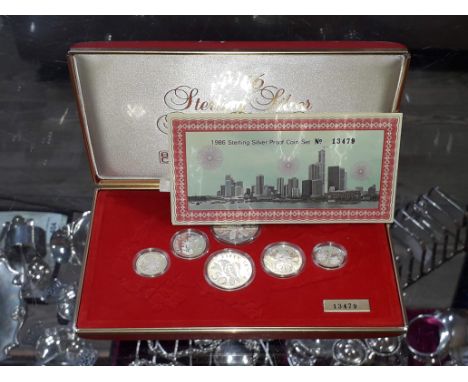 A Republic of Singapore 1986 Sterling Silver Proof set.