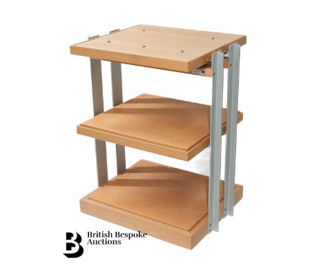 Finite Elemente Pagode Mk 600 Series Audio Rack, crafted from maple wood, three shelf configuration with side spike technolog