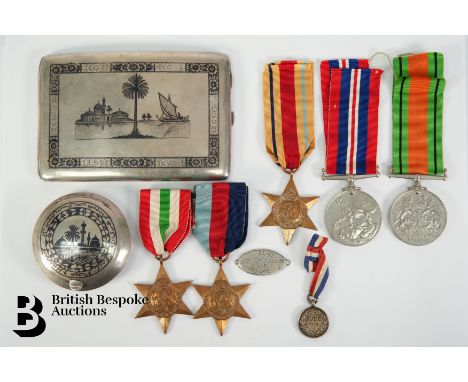 WWII medal group, including 1939-45 Star, The Africa Star, The Italy Star, The Defence medal, 1939-45 War medal together with
