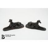 Pair of Bronze Whippet