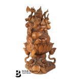Large Balinese Carved Wood Deity