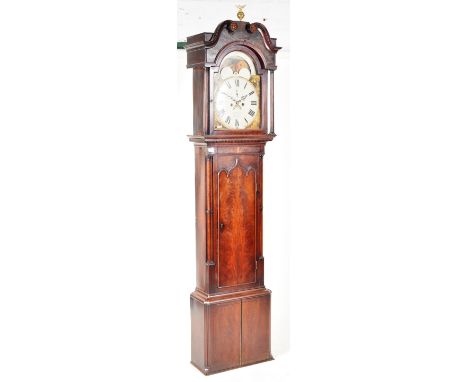 An early 19th Century George III 8 day longcase grandfather clock by Thomas Gilbert of Rugeley. The painted face having moonp