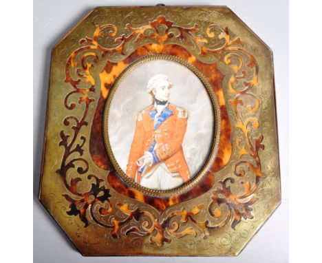 An 18th Century large size portrait miniature on ivory study painting depicting General Sir Charles Stewart (1753-1801). Depi