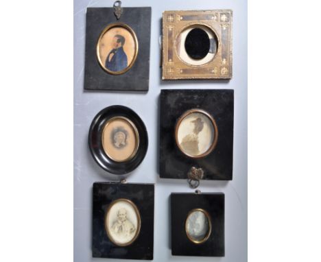 A collection of 19th Century portrait miniature paintings &amp; frames to include one depicting Mary Anne Morgan Thomas daugh