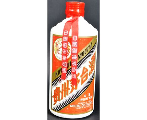 One (1) 500ml bottle of Chinese Kweichow Moutai drinking alcoholic distilled spirit liquor, made in the town of Moutai in Ren