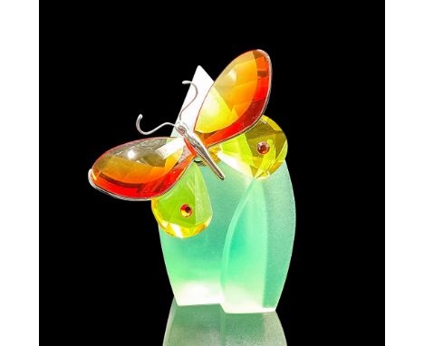 Part of the exotic butterfly's collection. Figural designed with fire-opal and amber crystal on 925 sterling silver body. Bac