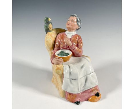 From the Golden Years series. Elderly woman in yellow armchair, holding a bowl of pea pods. Royal Doulton backstamp. Artist: 
