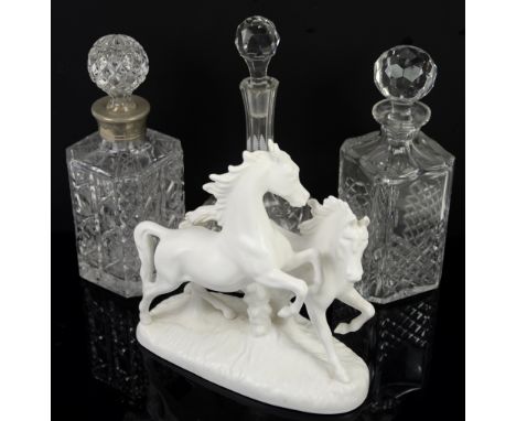 Two Royal Worcester figures  'Friday's Child' and 'Wednesday's Child' and a collection of decorative china and glassware 