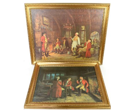 Frank Moss Bennett, two oleograph prints, both framed, the largest 89 x 70 cm (2) 