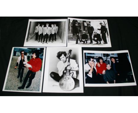 ROLLING STONES - collection of 3 x black and white and 2 x colour prints (12''x9.5'') taken in various locations to include L