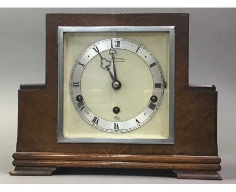 H. PIDDUCK 7 SONS. LTD MANTLE CLOCK HANLEY &amp; SOUTHPORT Art Deco design, with Roman numerals, on raised feet, complete wit
