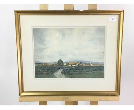 R COCHRAN RSW, SCOTTISH VILLAGE watercolour on paper, signedmounted, framed and under glassoverall size 51cm 62cm 