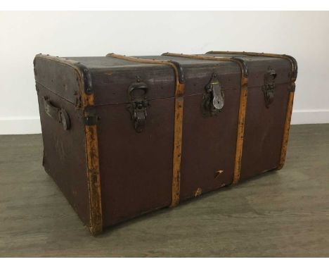 VINTAGE TRAVEL TRUNK the trunk wood bound 