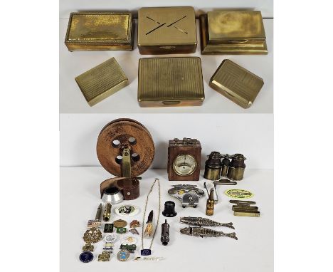 Interesting collection of enamel badges and collectables including WW1 military whistle with arrow plus a good collection of 
